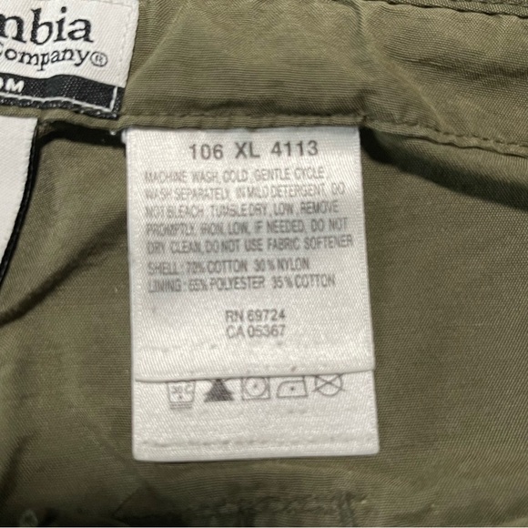 Columbia Olive Green Hiking Drawstring Shorts Size Medium - Picture 4 of 8